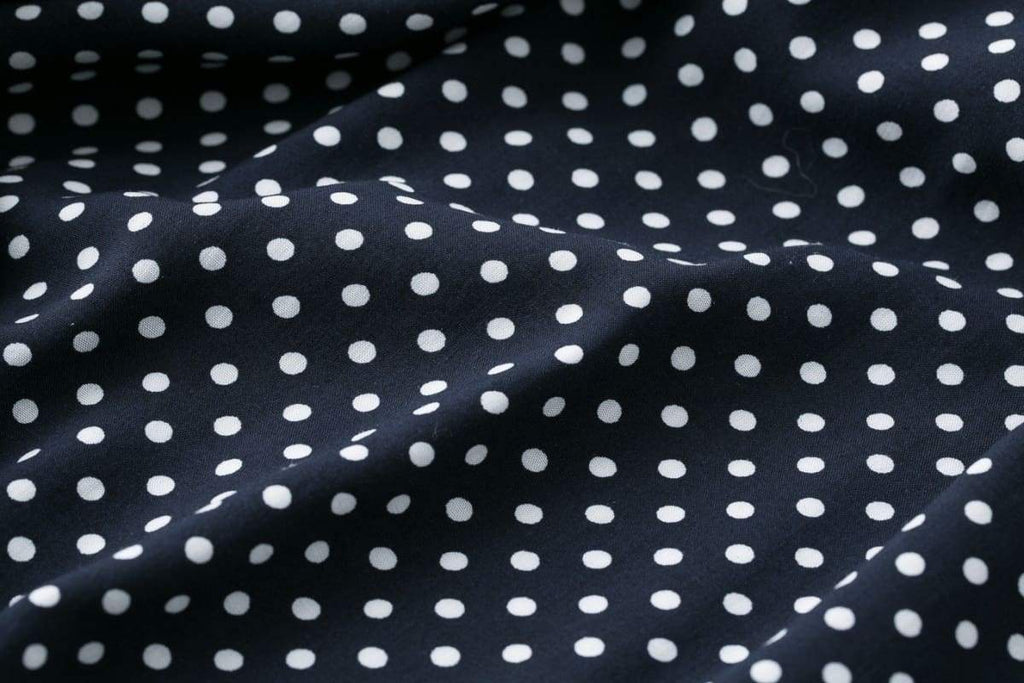 Dark Navy White Polka Dot Vintage Dress