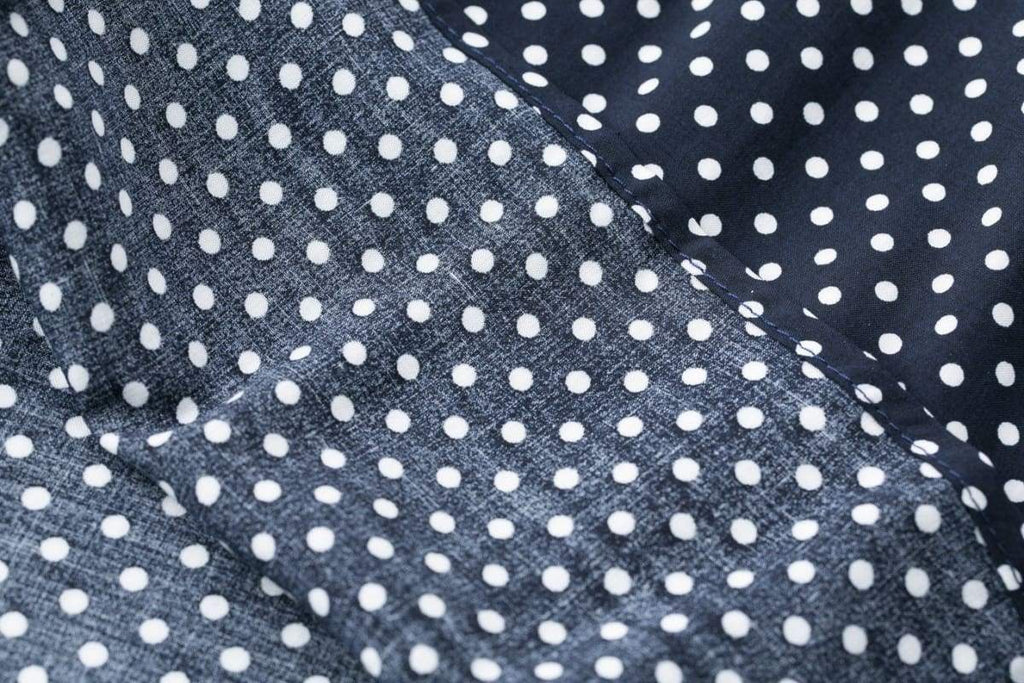 Dark Navy White Polka Dot Vintage Dress